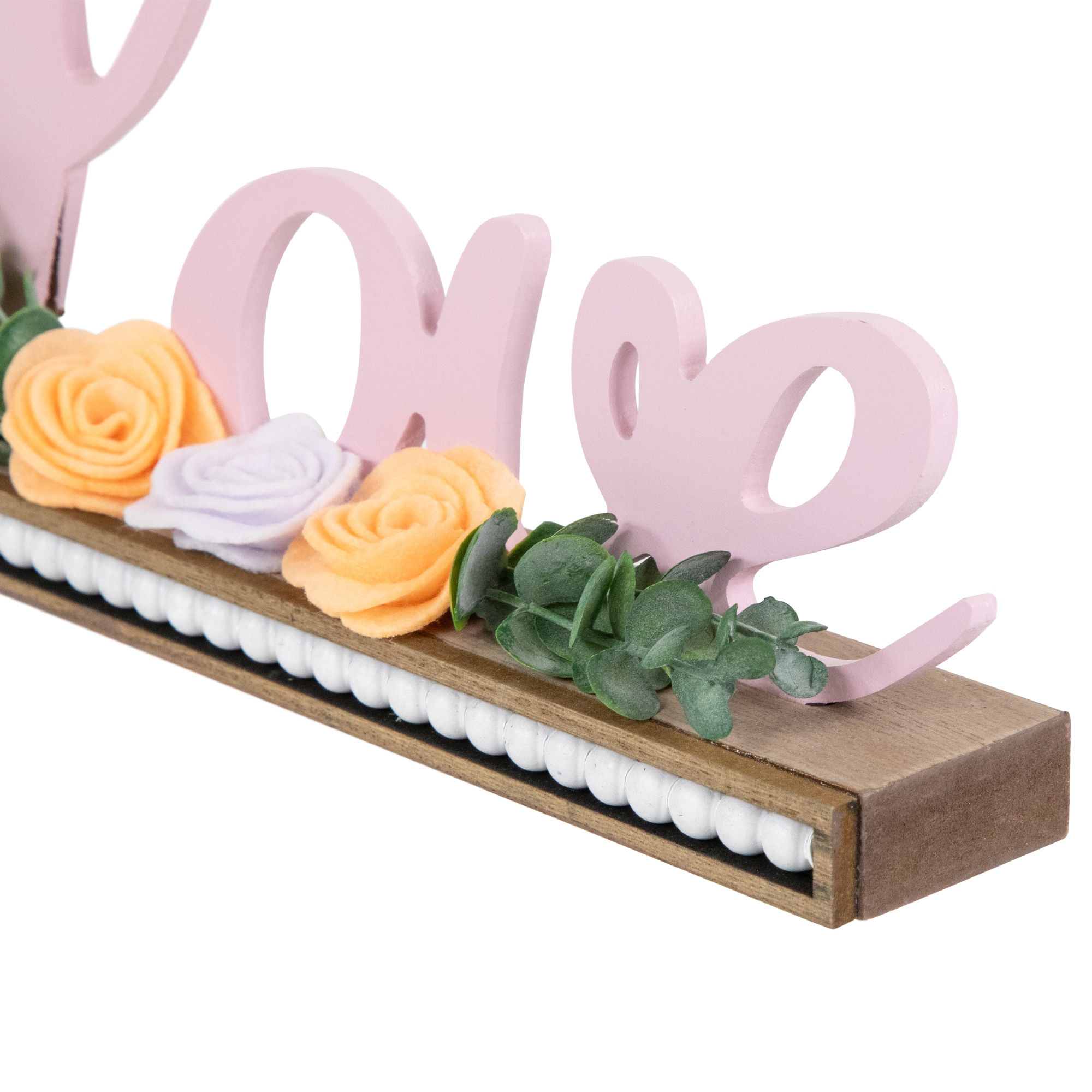 11.25" Love with Flowers Wooden Valentine's Day Sign